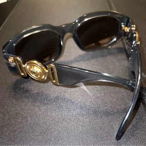 Authentic Versace Black Sunglasses with Gold Accents